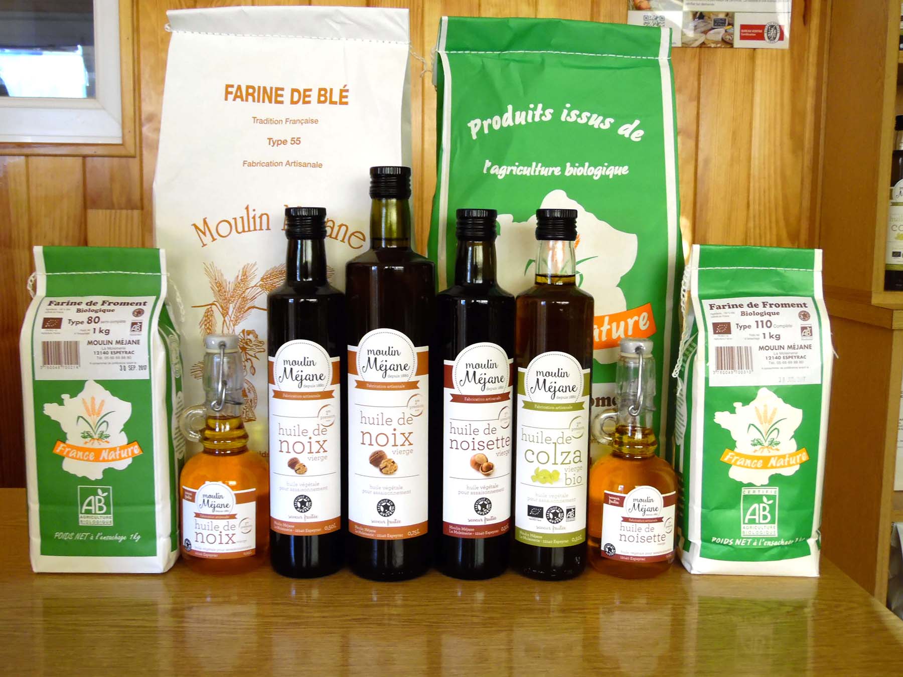 Les produits du moulin Méjane